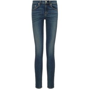 Rag & Bone High Rise Skinny Jeans Sz 26 Medium Sloane Wash Denim Ankle Split Hem